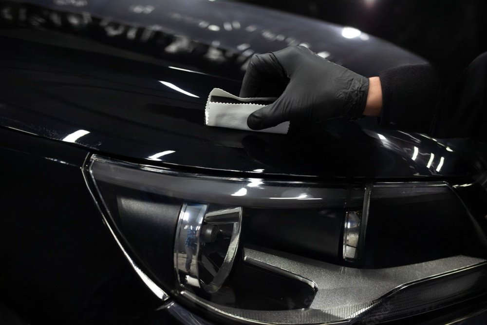 Ceramic coating being applied by a technician